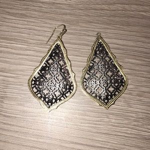 Addison Black/Gun Metal Filigree Earrings